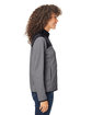 Core365 Ladies' Venture Heathered Stripe Hybrid Jacket BLACK/WHITE ModelSide