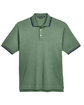 Devon & Jones Men's Tipped Perfect Pima Interlock Polo DILL/ NAVY FlatFront