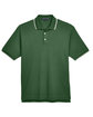 Devon & Jones Men's Tipped Perfect Pima Interlock Polo FOREST/ CREME FlatFront