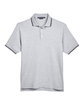 Devon & Jones Men's Tipped Perfect Pima Interlock Polo GRY HEATHER/ NVY FlatFront