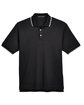 Devon & Jones Men's Tipped Perfect Pima Interlock Polo BLACK/ GREY HTHR FlatFront