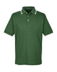 Devon & Jones Men's Tipped Perfect Pima Interlock Polo FOREST/ CREME OFFront