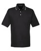 Devon & Jones Men's Tipped Perfect Pima Interlock Polo BLACK/ GREY HTHR OFFront