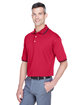 Devon & Jones Men's Tipped Perfect Pima Interlock Polo RED/ NAVY ModelQrt