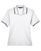 Devon & Jones Ladies' Tipped Perfect Pima Interlock Polo WHITE/ NAVY FlatFront