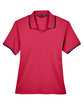 Devon & Jones Ladies' Tipped Perfect Pima Interlock Polo RED/ NAVY FlatFront