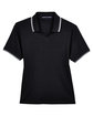 Devon & Jones Ladies' Tipped Perfect Pima Interlock Polo BLACK/ WHITE FlatFront