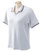 Devon & Jones Ladies' Tipped Perfect Pima Interlock Polo WHITE/ NAVY OFFront