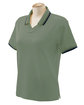 Devon & Jones Ladies' Tipped Perfect Pima Interlock Polo DILL/ NAVY OFFront