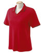 Devon & Jones Ladies' Tipped Perfect Pima Interlock Polo RED/ NAVY OFFront