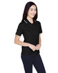 Devon & Jones Ladies' Tipped Perfect Pima Interlock Polo BLACK/ WHITE ModelQrt