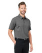 Devon & Jones Crownlux Performance Men's Geo Polo GRAPHITE/ SILVER ModelQrt