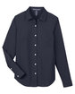 Devon & Jones CrownLux Performance Ladies' Spencer Poplin Shirt NAVY MELANGE FlatFront