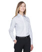 Devon & Jones Ladies' Crown Collection Micro Tattersall Woven Shirt WHT/ SLVR/ SLATE ModelQrt