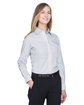 Devon & Jones Ladies' Crown Collection Micro Tattersall Woven Shirt WHT/ NVY/ CRYSTL ModelQrt