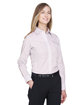 Devon & Jones Ladies' Crown Collection Micro Tattersall Woven Shirt WHT/ BURG/ SLVR ModelQrt