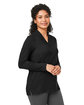 Devon & Jones Ladies' Raleigh Shawl Collar Knit Top BLACK ModelQrt