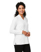 Devon & Jones Ladies' Raleigh Shawl Collar Knit Top WHITE ModelQrt