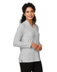 Devon & Jones Ladies' Raleigh Shawl Collar Knit Top GREY ModelQrt