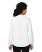 Devon & Jones Ladies' Raleigh Half-Placket Knit Top WHITE ModelBack