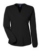 Devon & Jones Ladies' Raleigh Half-Placket Knit Top BLACK OFFront