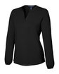 Devon & Jones Ladies' Raleigh Half-Placket Knit Top BLACK OFQrt