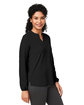 Devon & Jones Ladies' Raleigh Half-Placket Knit Top BLACK ModelQrt