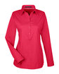 Devon & Jones Ladies' Perfect Fit Half-Placket Tunic Top RED OFFront