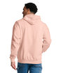 Jerzees Unisex Ultimate CVC Ring-Spun Hooded Sweatshirt BLUSH PINK ModelBack