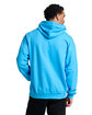 Jerzees Unisex Ultimate CVC Ring-Spun Hooded Sweatshirt SOUL BLUE HTHR ModelBack