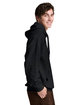 Jerzees Unisex Ultimate CVC Ring-Spun Hooded Sweatshirt BLACK INK ModelSide