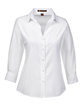 Harriton Ladies' Paradise Three-Quarter Sleeve Performance Shirt WHITE OFFront