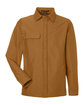 Harriton Unisex Flex Twill Overshirt DUCK BROWN OFFront