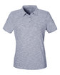 North End Ladies' Eclipse Jacquard Polo CLASSC NAVY HTHR OFFront