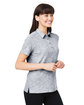 North End Ladies' Eclipse Jacquard Polo BLACK HEATHER ModelQrt