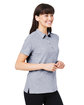 North End Ladies' Eclipse Jacquard Polo CLASSC NAVY HTHR ModelQrt