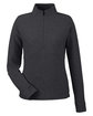 North End Ladies' Spirit Textured Quarter-Zip BLACK HEATHER OFFront