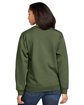 Gildan Adult Softstyle Fleece Crew Sweatshirt MILITARY GREEN ModelBack