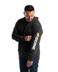 Berne Men's Signature Sleeve Hooded Pullover BLACK ModelSide