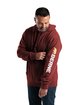 Berne Men's Signature Sleeve Hooded Pullover BRICK ModelSide