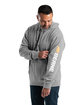 Berne Men's Tall Signature Sleeve Hooded Pullover Sweatshirt GREY ModelQrt