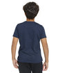 Threadfast Youth Epic CVC T-Shirt HEATHER NAVY ModelBack