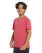 Threadfast Youth Epic CVC T-Shirt HEATHER RED ModelQrt