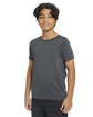 Threadfast Youth Epic CVC T-Shirt HEATHER BLACK ModelQrt