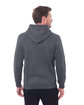 Threadfast Unisex Epic Fleece Pullover Hooded Sweatshirt HEATHER DRK GREY ModelBack