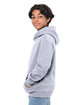 Threadfast Epic Youth Fleece Pullover Hooded Sweatshirt HEATHER GREY ModelSide