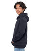 Threadfast Epic Youth Fleece Pullover Hooded Sweatshirt HEATHER BLACK ModelSide