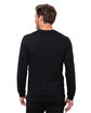 Threadfast Epic Unisex CVC Long Sleeve T-Shirt SOLID BLACK ModelBack