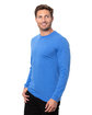 Threadfast Epic Unisex CVC Long Sleeve T-Shirt ROYAL HEATHER ModelQrt