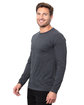 Threadfast Epic Unisex CVC Long Sleeve T-Shirt HEATHER BLACK ModelQrt